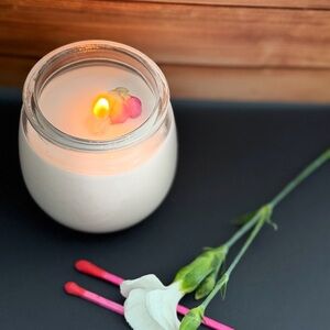White Scented Candle in Glass Jar